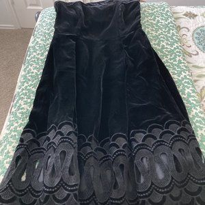 Maple Velvet Strapless Dress